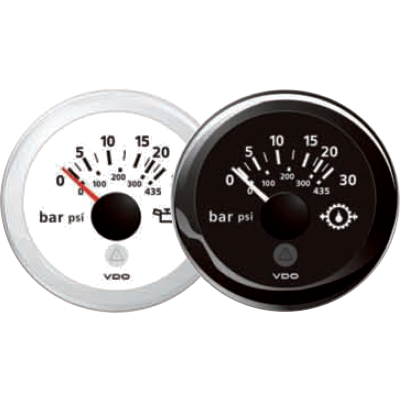 Indicatore Pressione Olio Trasmissione Barca 0-30 bar / 0-435 PSI, 10-184 ohm